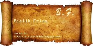 Bielik Frida névjegykártya